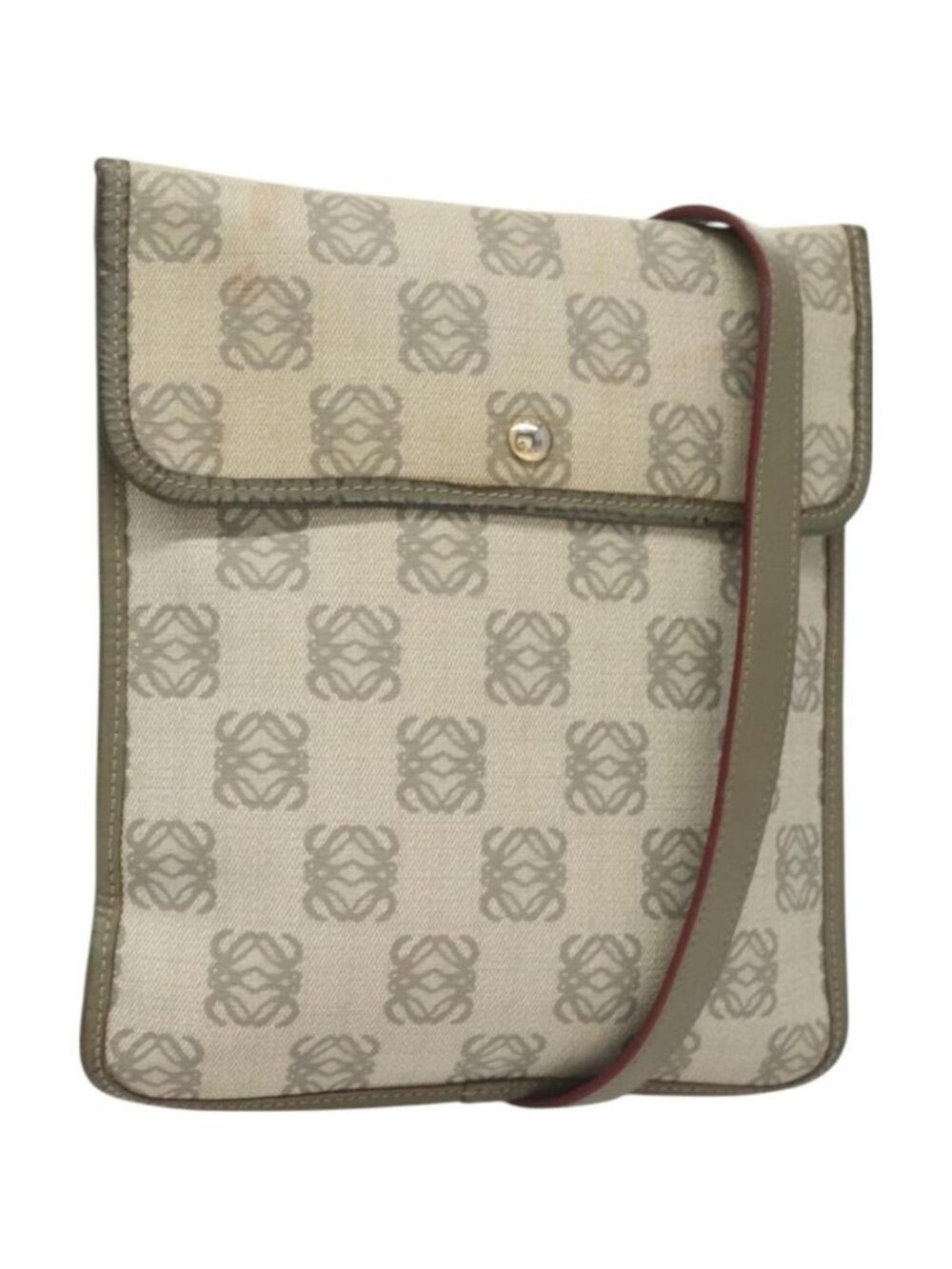 LOEWE Anagram Shoulder Bag PVC Gray Gold
